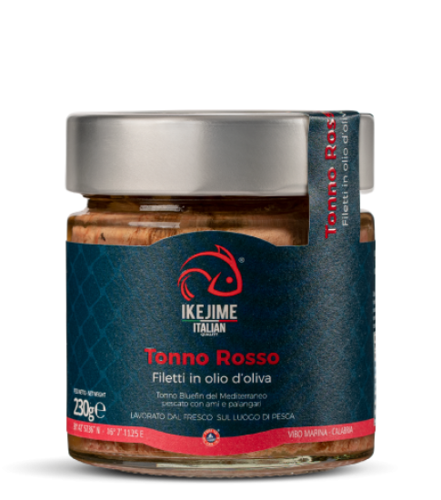 FIletti-di-tonno-rosso-in-olio-di-oliva-Ikejime Filetti di tonno Blue fin del Mediterraneo Tonno Rosso in olio di oliva